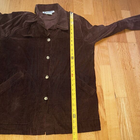 Appleseeds Women’s VTG Corduroy Shirt Petite Dark Academia Preppy Brown 12P - Picture 8 of 16